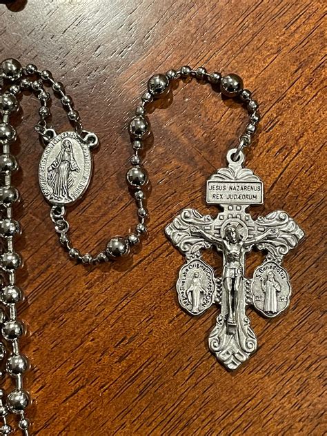 3 Way Pardon Crucifix Combat Rosary Silver W St Benedict Etsy 3 Way Pardon Crucifix Combat Rosary Silver W St Benedict Etsy