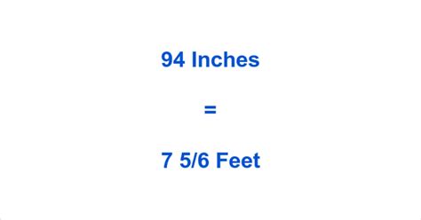 94 Inches to Feet Converter