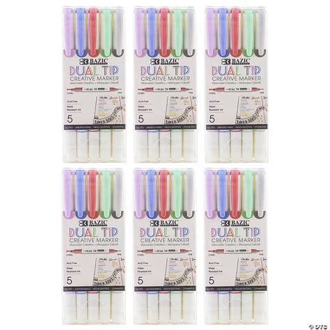 Bazic Products Dual Tip Creative Markers 5 Per Pack 6 Packs Bazic Products Dual Tip Creative Markers 5 Per Pack 6 Packs