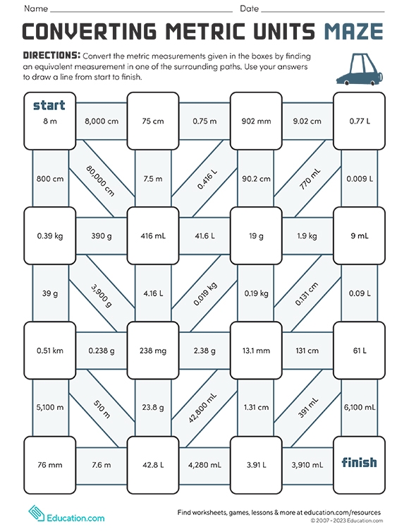 Convert The Metric Units Worksheet Convert The Metric Units Worksheet