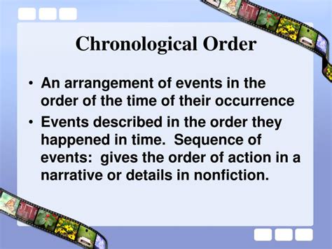 Define Chronological Order Simply