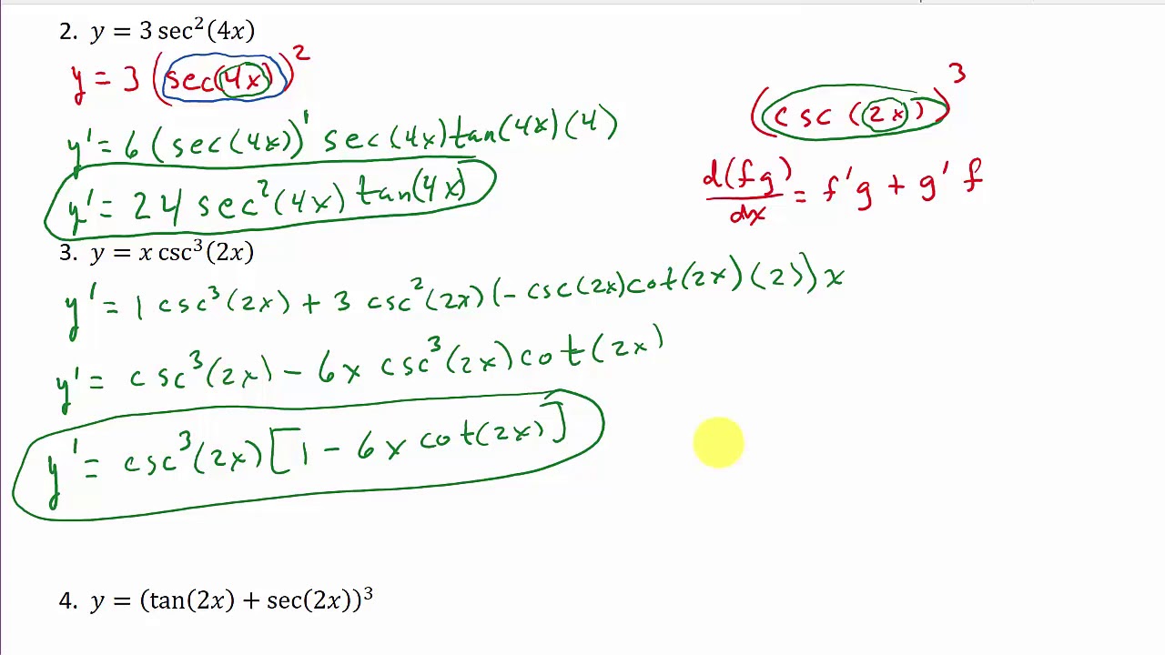 Derivative Of Tan X Youtube