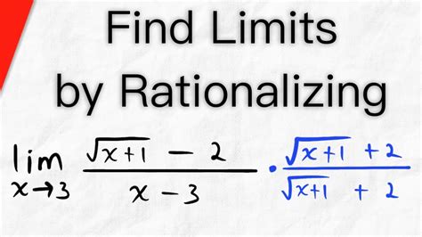 Evaluating Limits By Rationalizing Calculus 1 Youtube Evaluating Limits By Rationalizing Calculus 1 Youtube