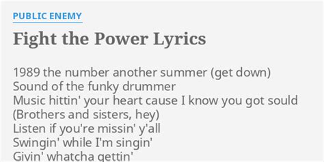 Fight The Power Lyrics