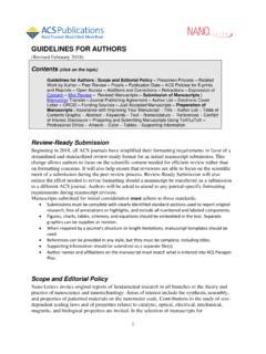Guidelines For Authors Acs Publications Guidelines For Authors Guidelines For Authors Acs Publications Guidelines For Authors