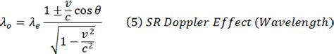Modified Special Relativity Doppler Effect Formula Modified Special Relativity Doppler Effect Formula