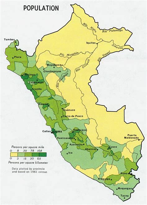 Peru Population Map Peru Population Map