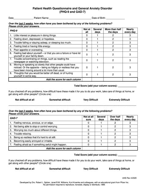 PHQ9 and GAD7 Mental Health Assessments