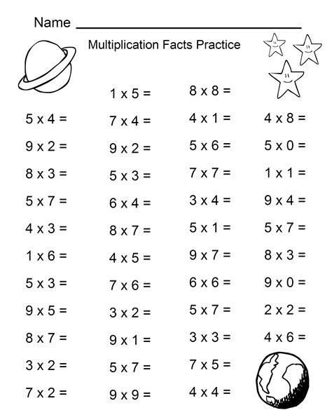 Printable Multiplication Facts Sheets Printable Multiplication Facts Sheets