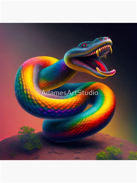 Rainbow Color Snake Big Teeth From The Serie Spirit Animals Premium Rainbow Color Snake Big Teeth From The Serie Spirit Animals Premium