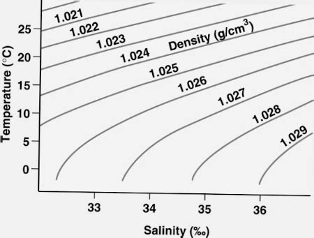 This Diagram Shows How The Density Of Seawater Depends On Both This Diagram Shows How The Density Of Seawater Depends On Both