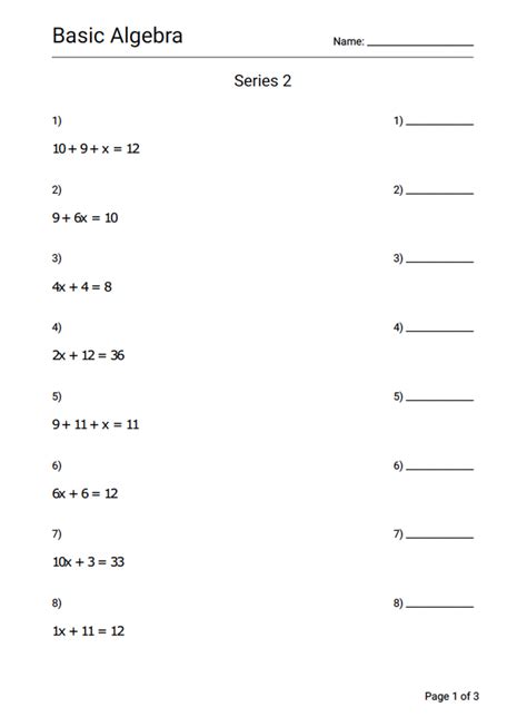 Unlocking The Power Of Algebra Algebraic Equations Worksheets Unlocking The Power Of Algebra Algebraic Equations Worksheets